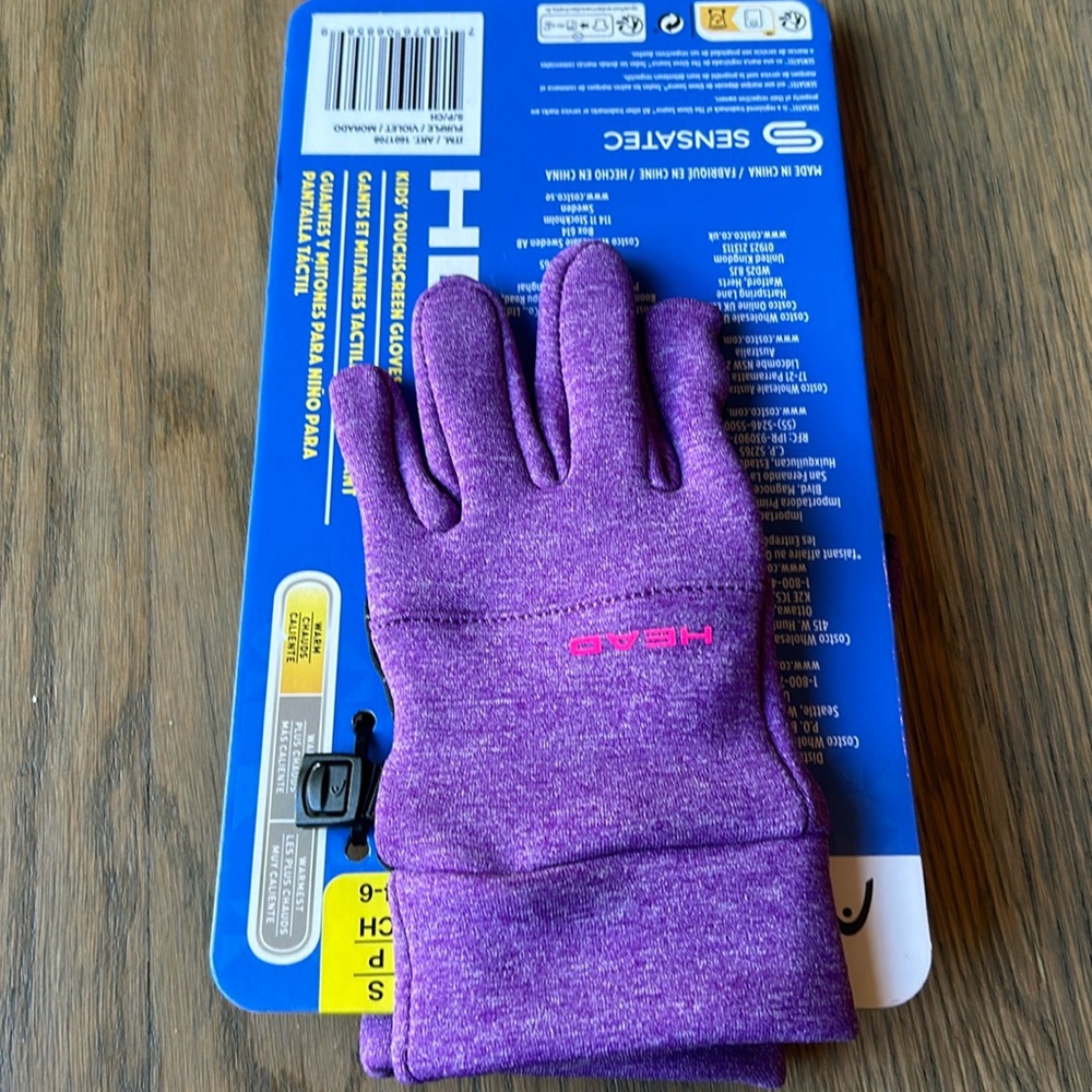 Head purple size small touchscreen gloves
